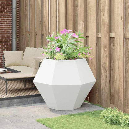 Planter White 100 x 100 x 80 cm Steel