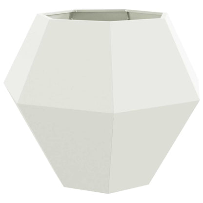 Planter White 100 x 100 x 80 cm Steel