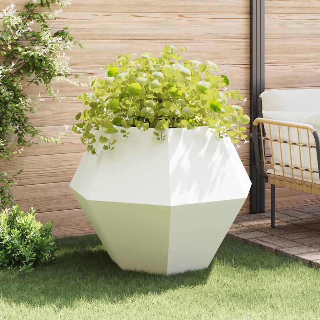 Planter 2 pcs White 100 x 100 x 80 cm Steel