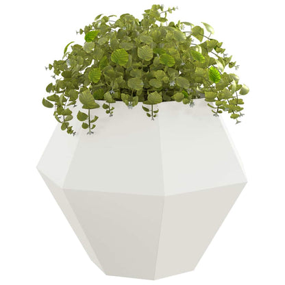 Planter 2 pcs White 100 x 100 x 80 cm Steel