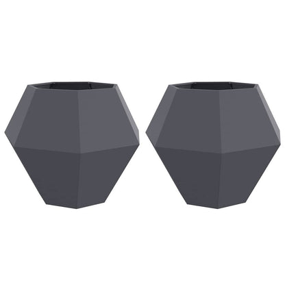 Planter 2 pcs Anthracite 100 x 100 x 80 cm Steel