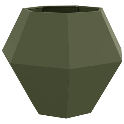 Planter Olive Green 100 x 100 x 80 cm Steel