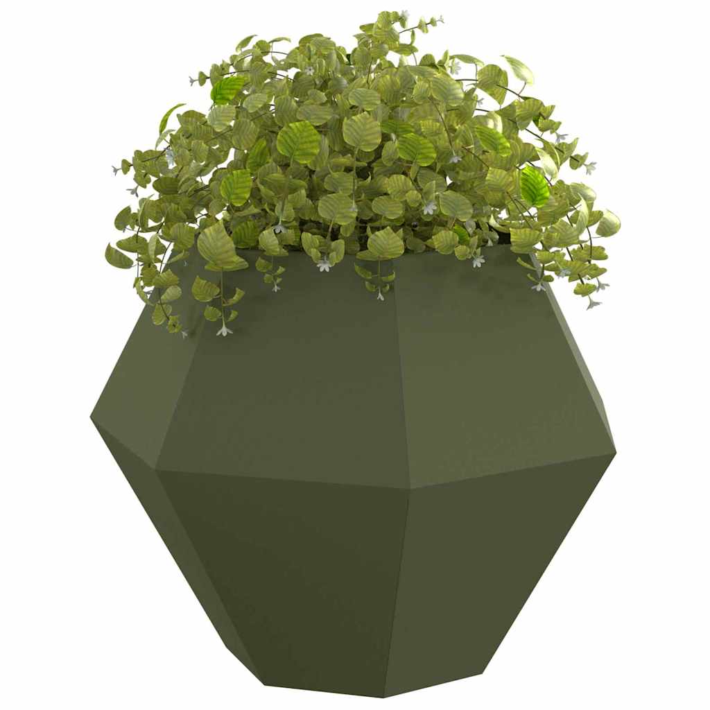 Planter Olive Green 100 x 100 x 80 cm Steel