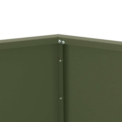 Planter 2 pcs Olive Green 100 x 100 x 80 cm Steel