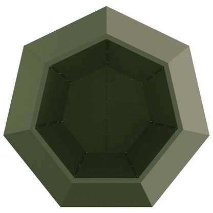 Planter 2 pcs Olive Green 100 x 100 x 80 cm Steel