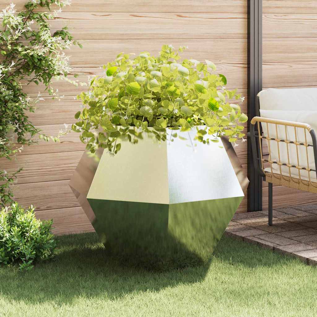 Planter 2 pcs Silver 100 x 100 x 80 cm Stainless Steel