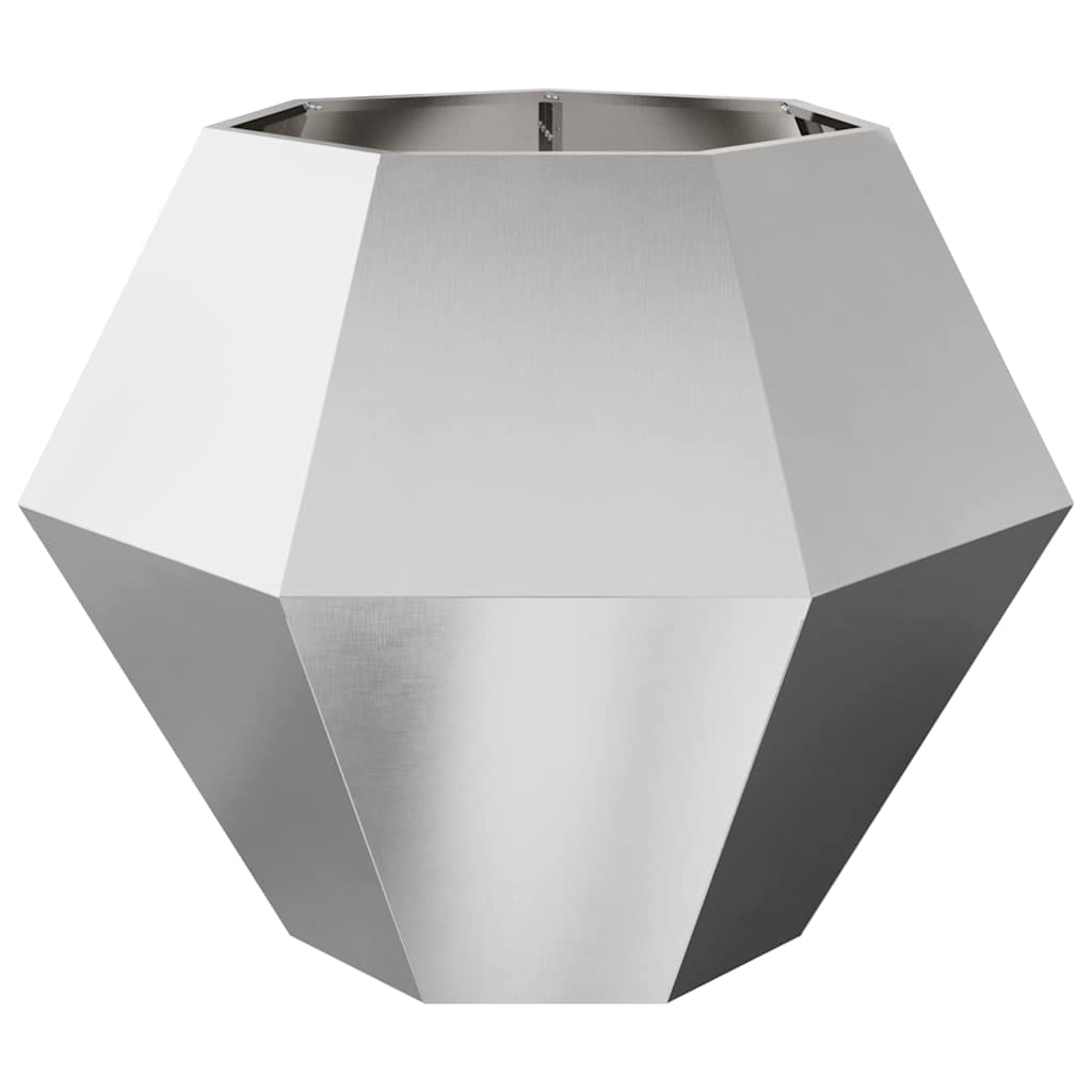 Planter 2 pcs Silver 100 x 100 x 80 cm Stainless Steel