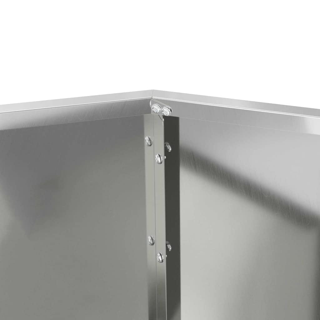 Planter 2 pcs Silver 100 x 100 x 80 cm Galvanised Steel