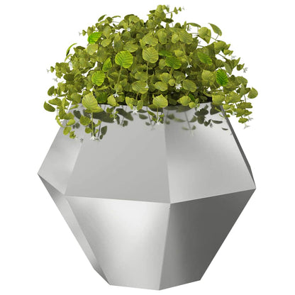 Planter 2 pcs Silver 100 x 100 x 80 cm Galvanised Steel