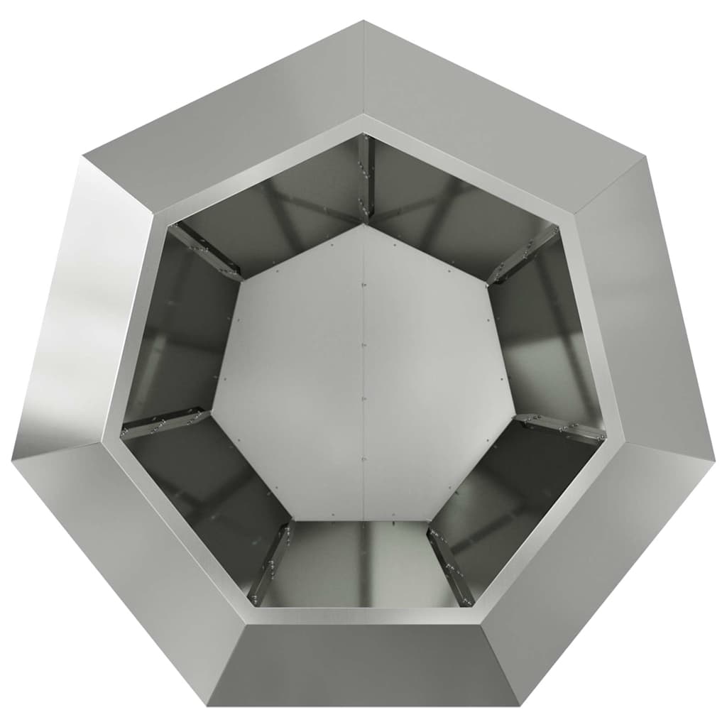 Planter 2 pcs Silver 100 x 100 x 80 cm Galvanised Steel