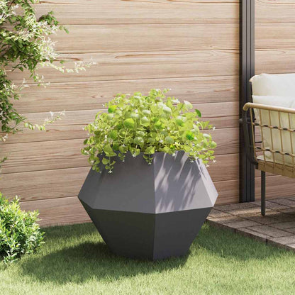 Planter 2 pcs Black 75 x 75 x 60 cm Steel