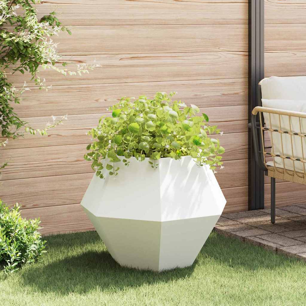 Planter 2 pcs White 75 x 75 x 60 cm Steel