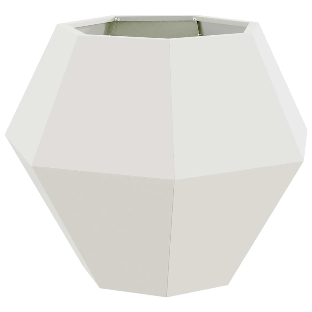 Planter 2 pcs White 75 x 75 x 60 cm Steel