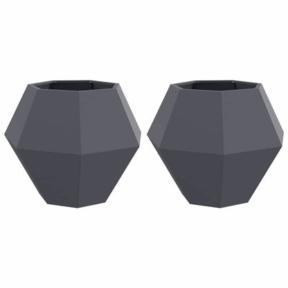 Planter 2 pcs Anthracite 75 x 75 x 60 cm Steel