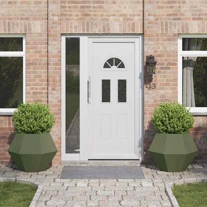 Planter 2 pcs Olive Green 75 x 75 x 60 cm Steel