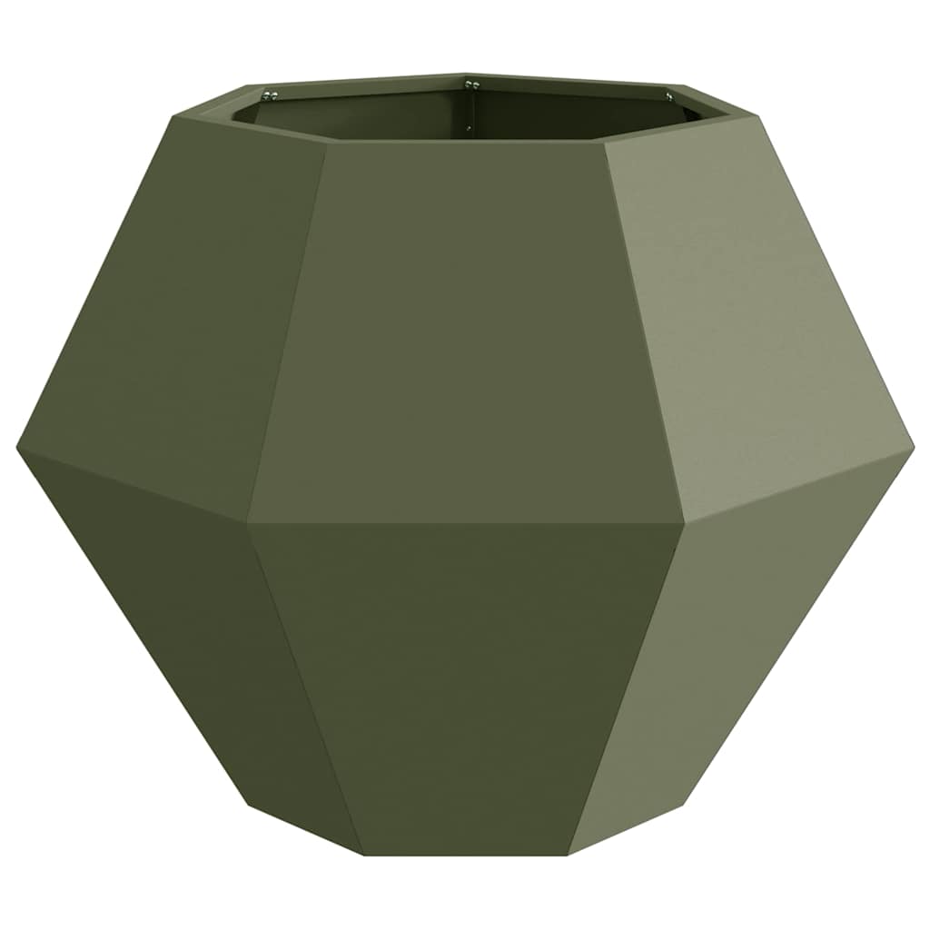 Planter 2 pcs Olive Green 75 x 75 x 60 cm Steel