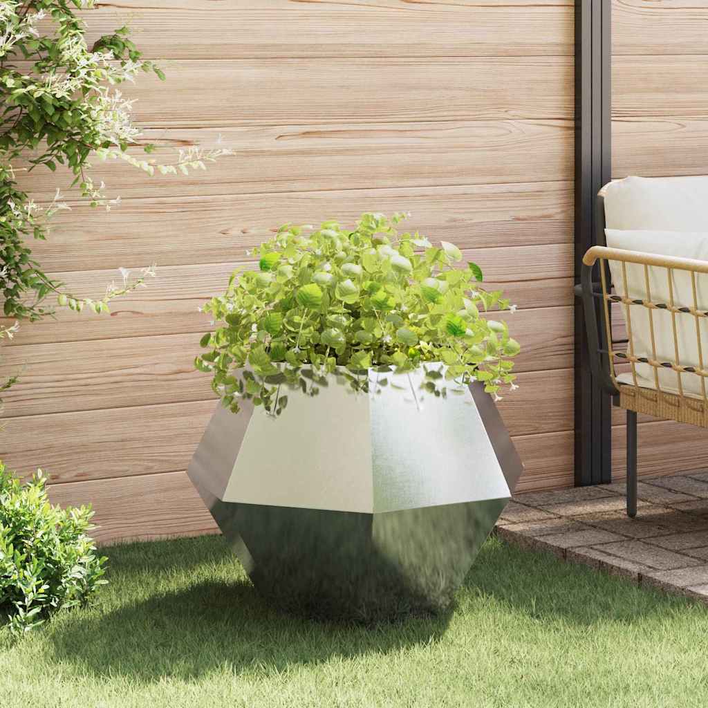 Planter 2 pcs Silver 75 x 75 x 60 cm Stainless Steel