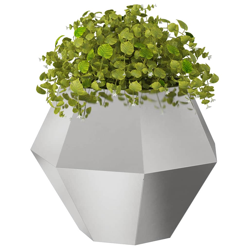 Planter 2 pcs Silver 75 x 75 x 60 cm Stainless Steel