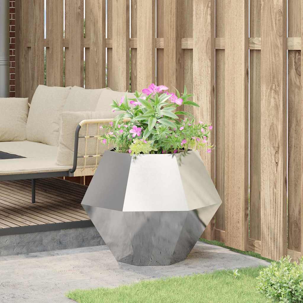 Planter Silver 75 x 75 x 60 cm Galvanised Steel