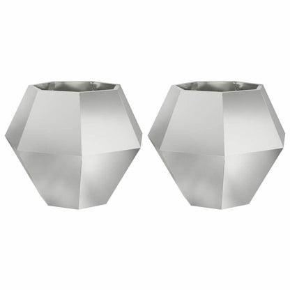 Planter 2 pcs Silver 75 x 75 x 60 cm Galvanised Steel