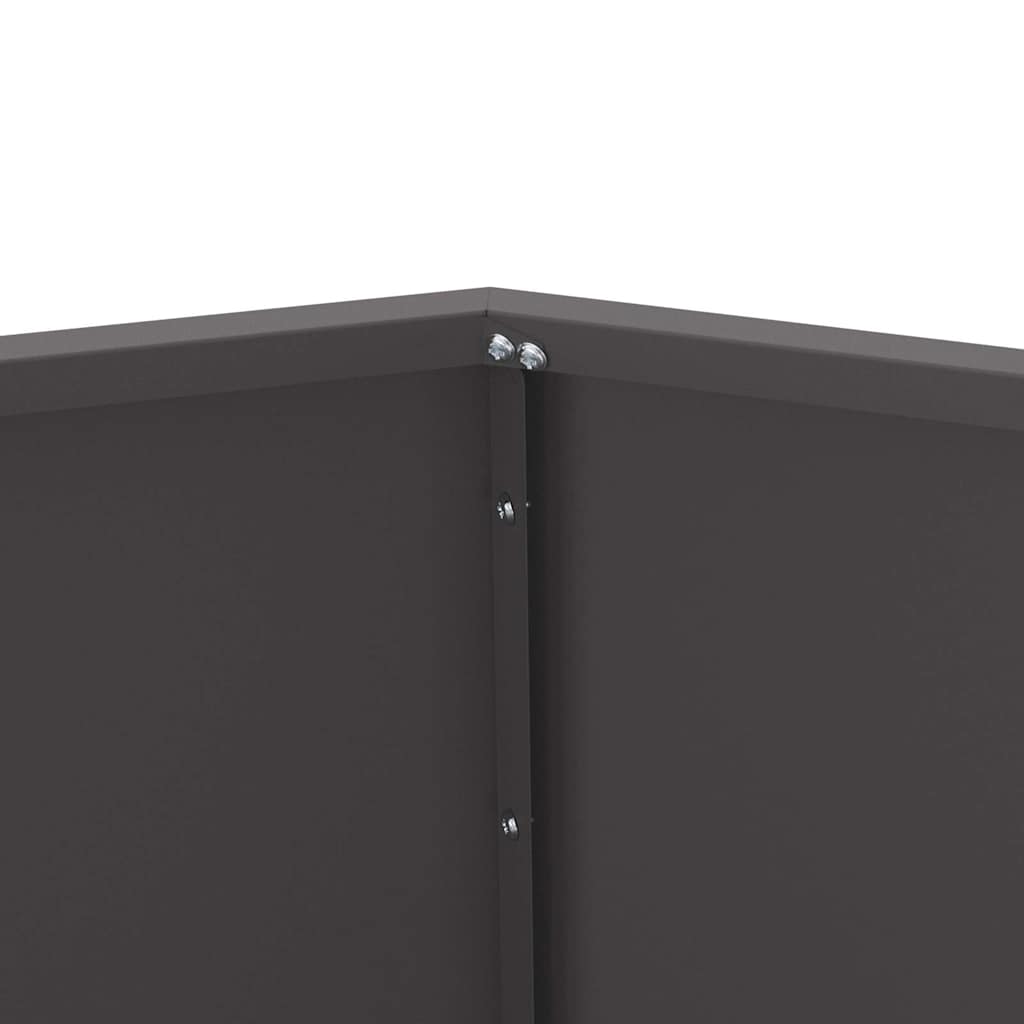 Planter 2 pcs Black 50 x 50 x 40 cm Steel