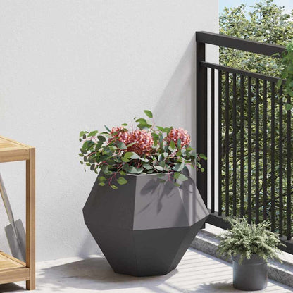 Planter 2 pcs Black 50 x 50 x 40 cm Steel