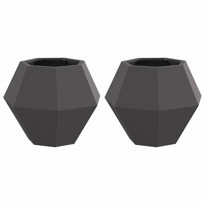Planter 2 pcs Black 50 x 50 x 40 cm Steel