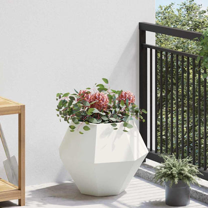 Planter 2 pcs White 50 x 50 x 40 cm Steel