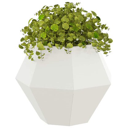 Planter 2 pcs White 50 x 50 x 40 cm Steel