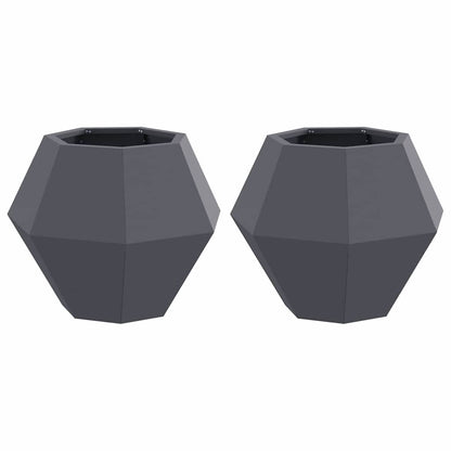 Planter 2 pcs Anthracite 50 x 50 x 40 cm Steel