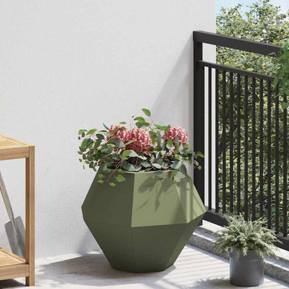 Planter Olive Green 50 x 50 x 40 cm Steel