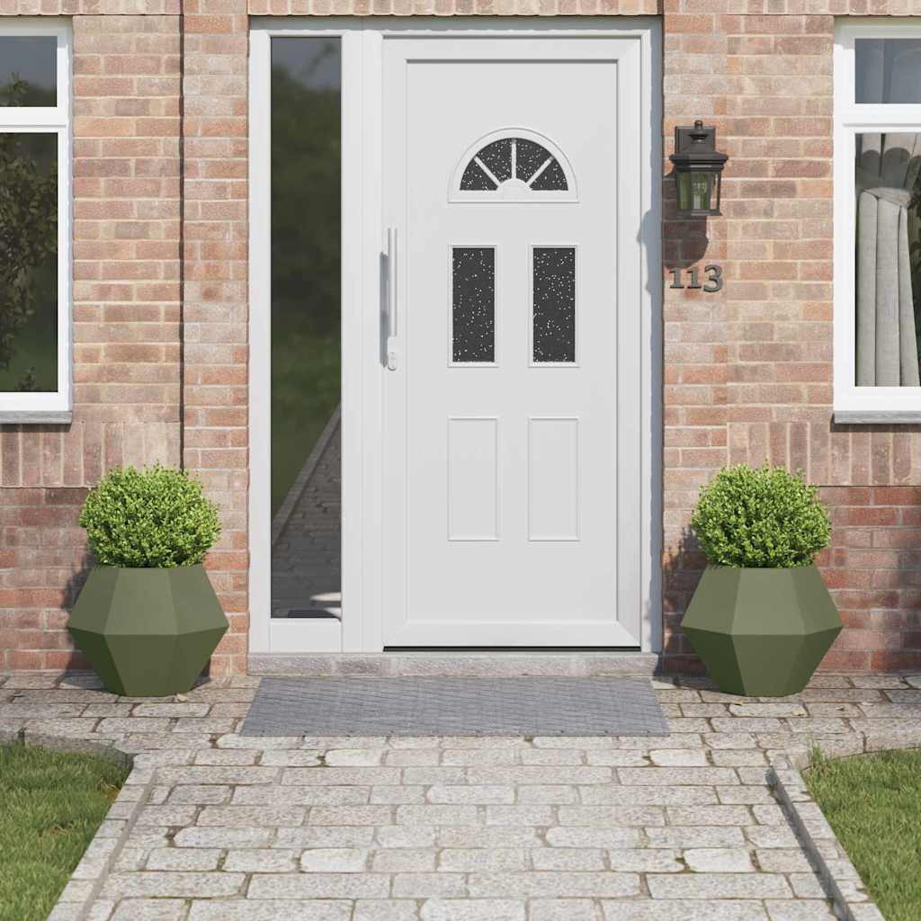 Planter 2 pcs Olive Green 50 x 50 x 40 cm Steel