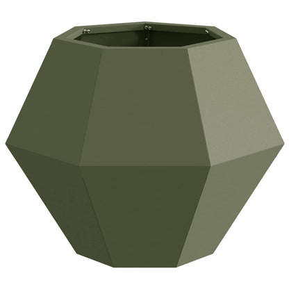 Planter 2 pcs Olive Green 50 x 50 x 40 cm Steel