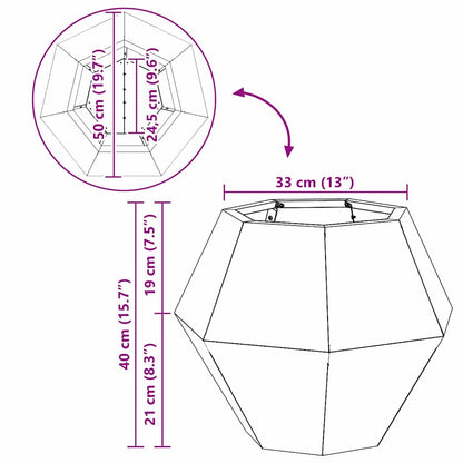 Planter Silver 50 x 50 x 40 cm Galvanised Steel