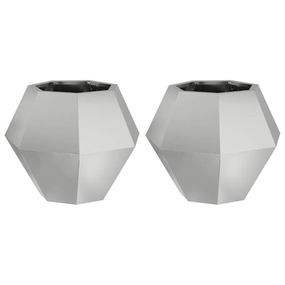 Planter 2 pcs Silver 50 x 50 x 40 cm Galvanised Steel