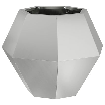 Planter 2 pcs Silver 50 x 50 x 40 cm Galvanised Steel