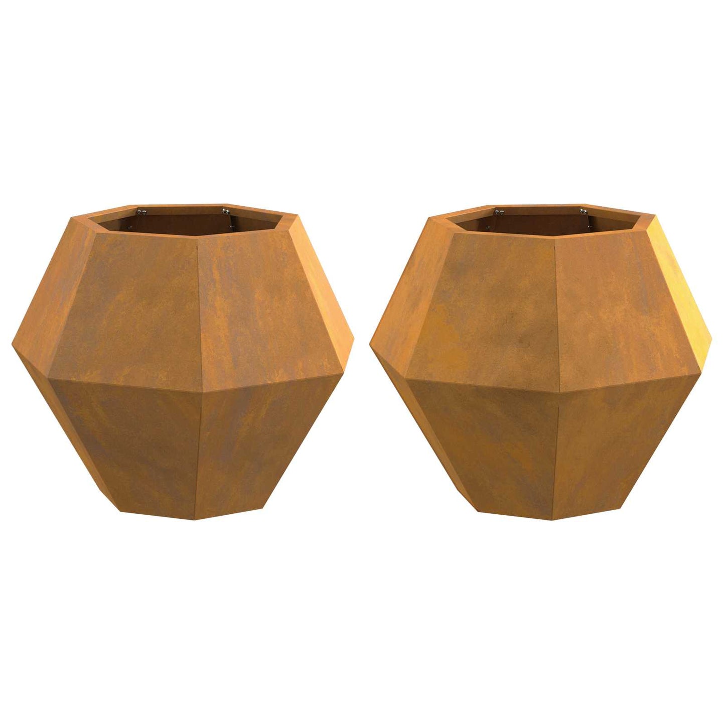 Planter 2 pcs Rusty 50 x 50 x 40 cm Weathering Steel