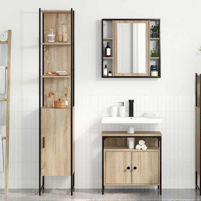 Bathroom Furniture Set 3 pcs Sonoma Oak Engineered Wood