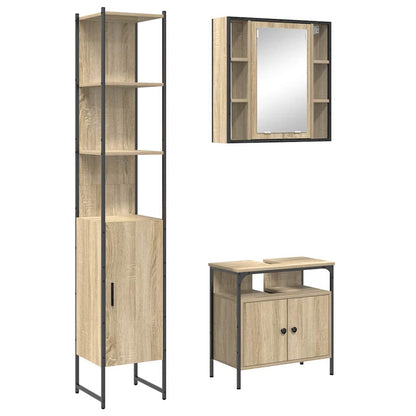 Bathroom Furniture Set 3 pcs Sonoma Oak Engineered Wood