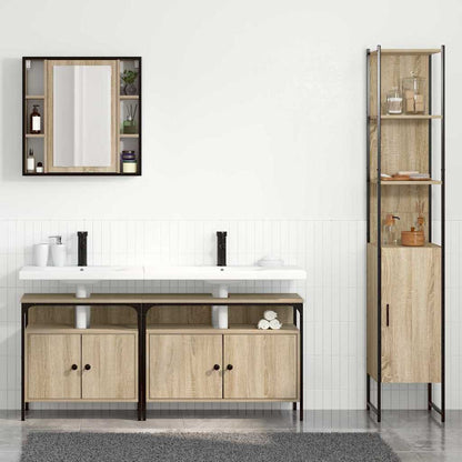 Bathroom Furniture Set 4 pcs Sonoma Oak Engineered Wood