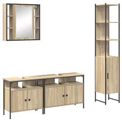 Bathroom Furniture Set 4 pcs Sonoma Oak Engineered Wood