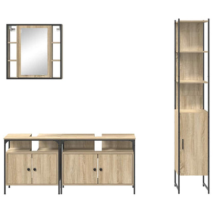 Bathroom Furniture Set 4 pcs Sonoma Oak Engineered Wood