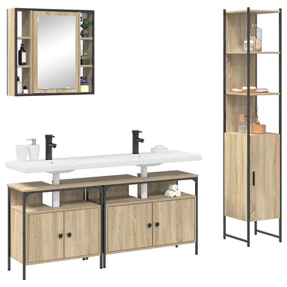 Bathroom Furniture Set 4 pcs Sonoma Oak Engineered Wood