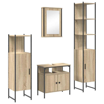 Bathroom Furniture Set 4 pcs Sonoma Oak Engineered Wood