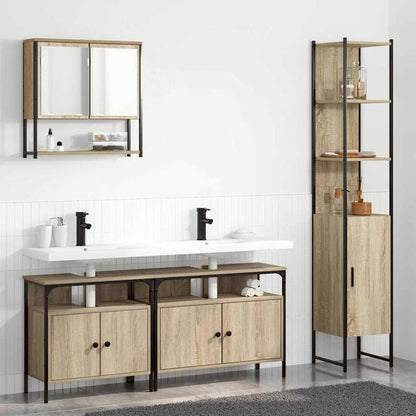 Bathroom Furniture Set 4 pcs Sonoma Oak Engineered Wood