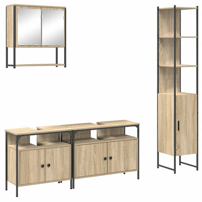 Bathroom Furniture Set 4 pcs Sonoma Oak Engineered Wood