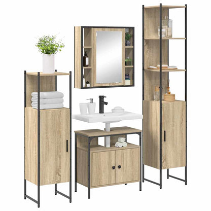 Bathroom Furniture Set 4 pcs Sonoma Oak Engineered Wood