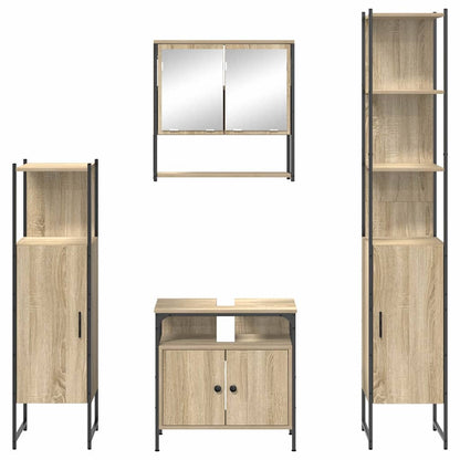 Bathroom Furniture Set 4 pcs Sonoma Oak Engineered Wood