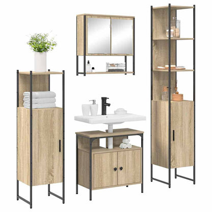 Bathroom Furniture Set 4 pcs Sonoma Oak Engineered Wood