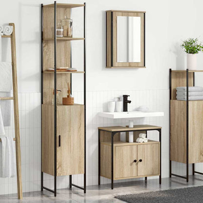 Bathroom Furniture Set 3 pcs Sonoma Oak Engineered Wood